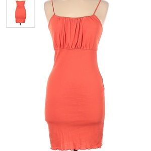 Brand New with Tags Orange Bodycon Scoop Neck Casual Tank Dress